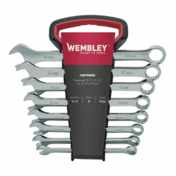 Juego de Llaves Combinadas 8 Pzs 10 A 19 mm Wembley